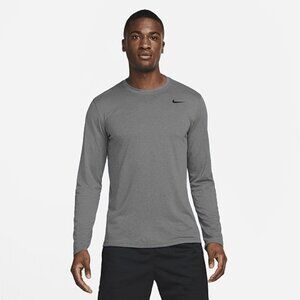 Nike Dri-FIT Long-Sleeve Training Tee - grey marle